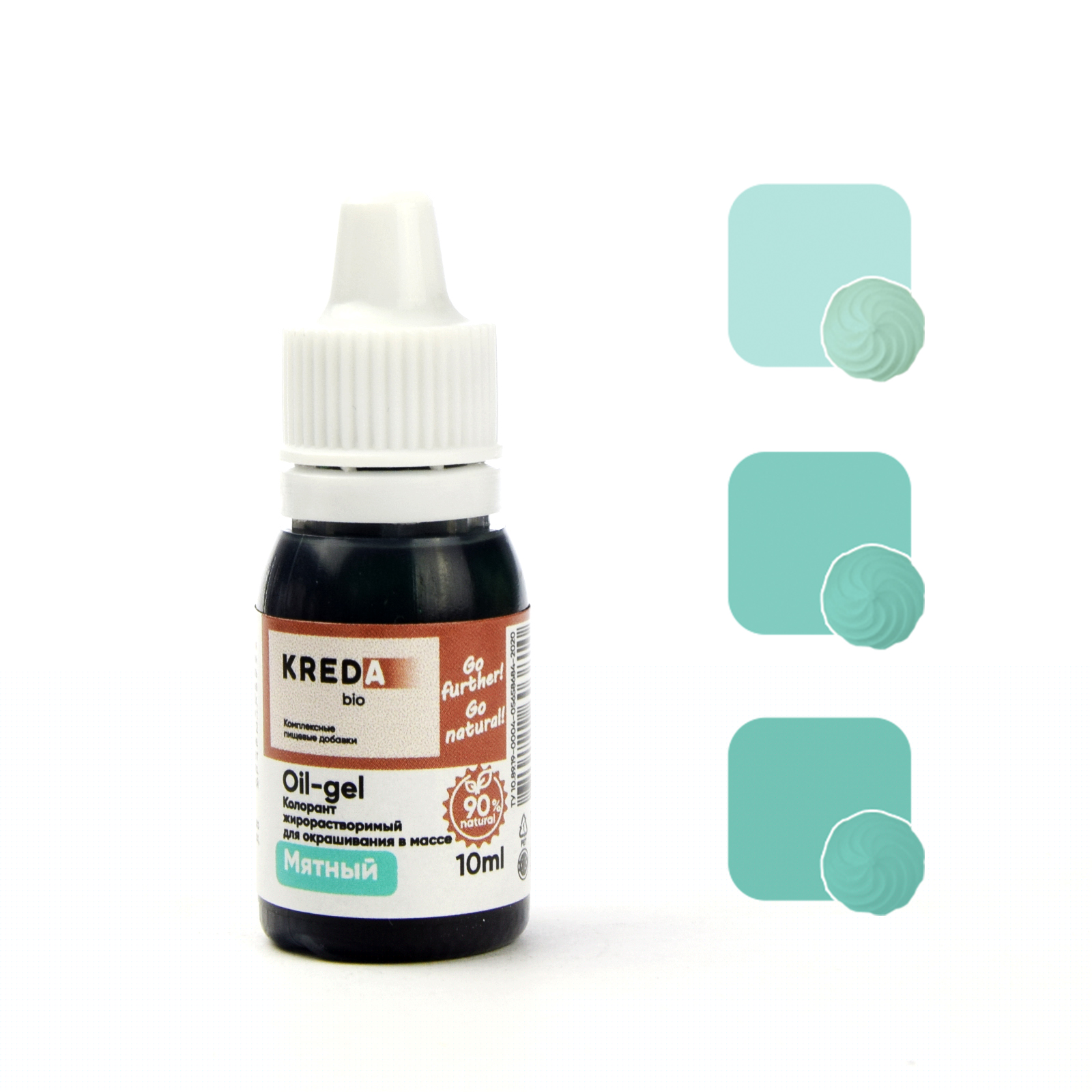 Oil-gel 10 мятный, колорант жирораств. для окраш. (10мл) KREDA Bio, компл. пищ. добавка от прямого поставщика Фабрики сладкого декора tdfsd.ru
Oil-gel 10 мятный, колорант жирораств. для окраш. (10мл) KREDA Bio, компл. пищ. добавка от прямого поставщика Фабрики сладкого декора tdfsd.ru